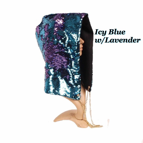Festival Color Changing Reversible Sequin Hood - Picture 6 of 8